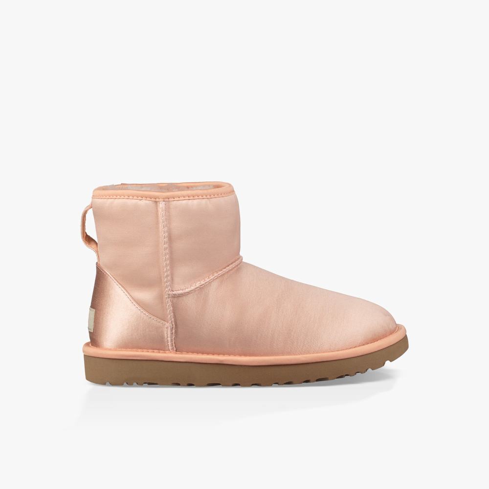 Bottes Classic UGG Classic Mini Satin Femme Orange/Marron Soldes 569ECTZK